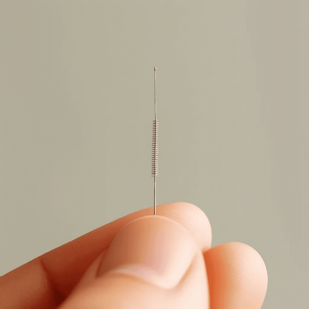 Needle in haystack illustration